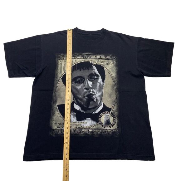 Vintage Ghetto Rules Scarface Tony Montana Al Pacino Tee Black Men’s Sz 2XL - Picture 8 of 9